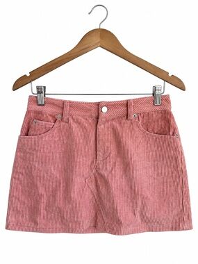Forever 21 Dusty Rose 100% Cotton Corduroy Mini Skirt Size Medium Soft Girl